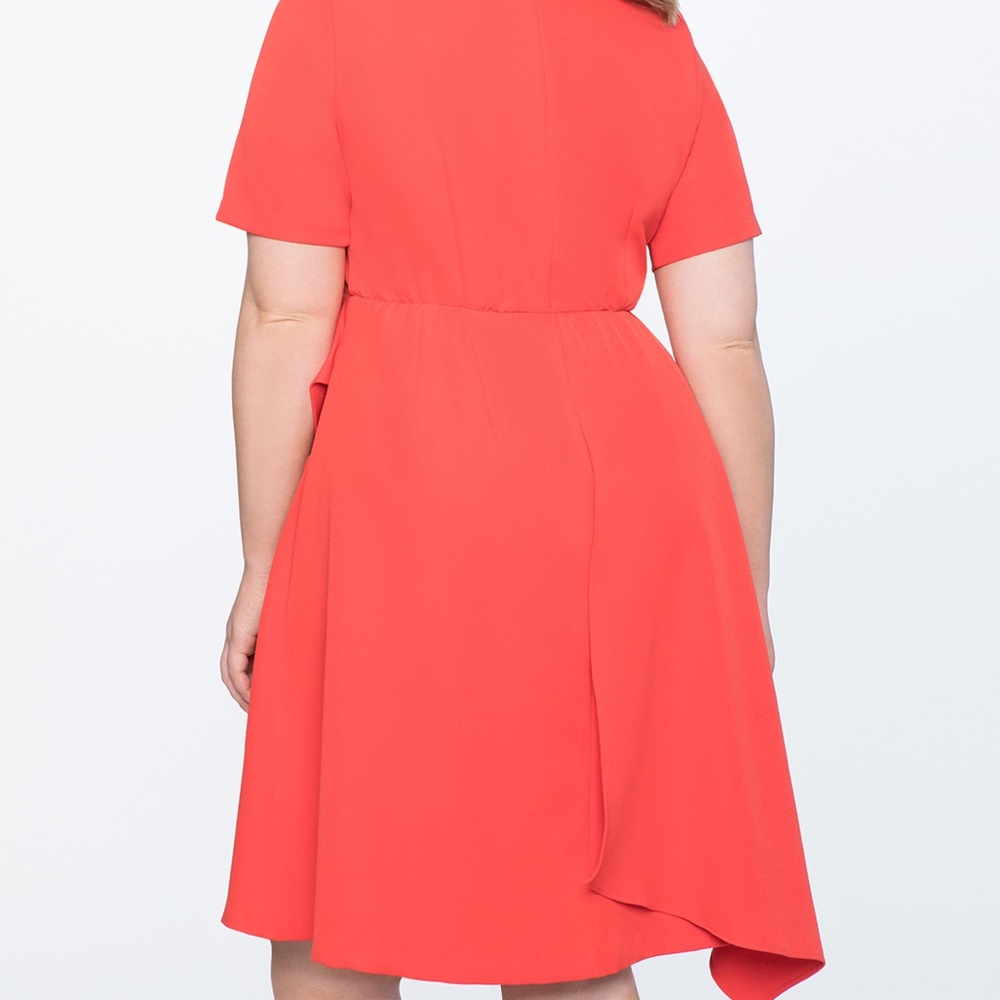 Eloquii Short Sleeve Dress with Skirt Overlay - Picture 3 of 5